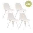 Ensemble de 4 Chaise d’extérieur Kick Sol - Blanc