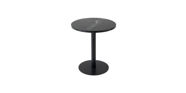 Table D'appoint Kick Marble Rond Haut - Noir