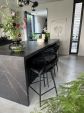Tabouret de bar Kick Lenn - Velvet - Noir