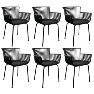 Set de 6 Chaise d’extérieur Kick Otis - Noir