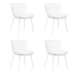 Set de 4 Chaise d’extérieur Kick Lot - Blanc