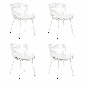 Set de 4 Chaise d’extérieur Kick Lot - Blanc