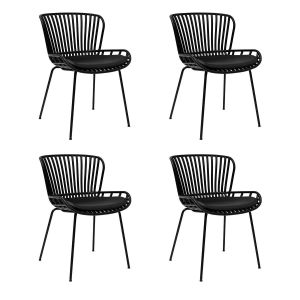 Set de 4 Chaise d’extérieur Kick Lot - Noir