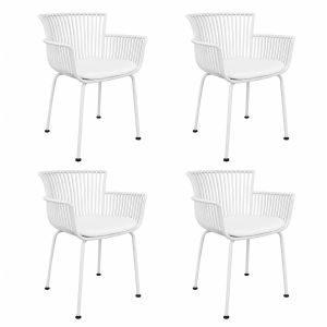 Set de 4 Chaise d’extérieur Kick Otis - Blanc