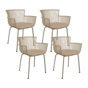 Set de 4 Chaise d’extérieur Kick Otis - Beige