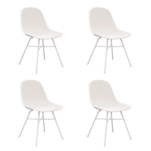 Ensemble de 4 Chaise d’extérieur Kick Sol - Blanc