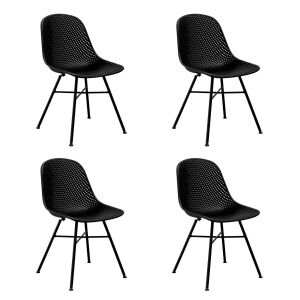 Ensemble de 4 Chaise d’extérieur Kick Sol - Noir