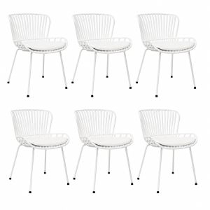 Set de 6 Chaise d’extérieur Kick Lot - Blanc