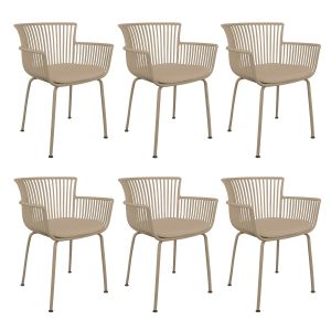 Set de 6 Chaise d’extérieur Kick Otis - Beige