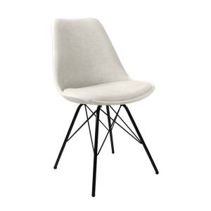 Chaise scandinave Kick Velvet - Ivoire - Ivoire