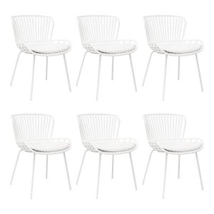 Set de 6 Chaise d’extérieur Kick Lot - Blanc