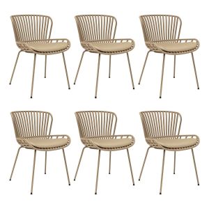 Set de 6 Chaise d’extérieur Kick Lot - Beige