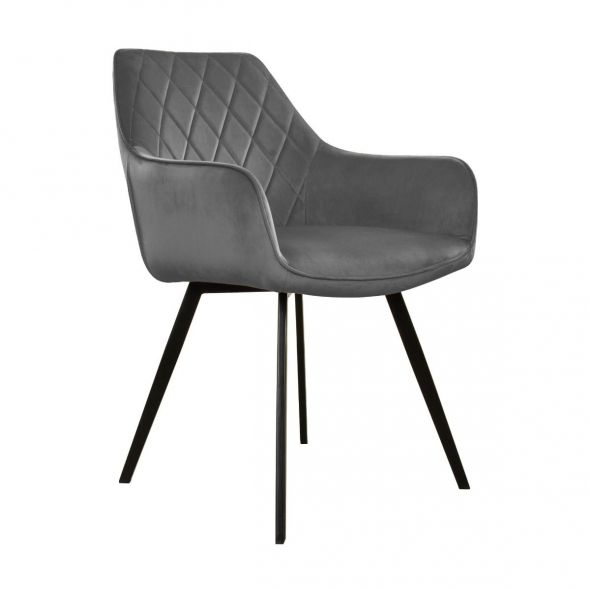 Chaise pour salle à manger Kick Velvet Karl - Gris foncé