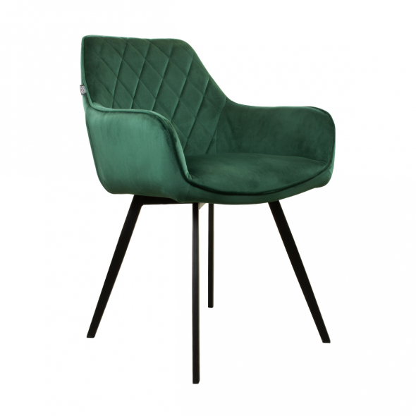 Chaise pour salle à manger Kick Velvet Karl - Vert foncé