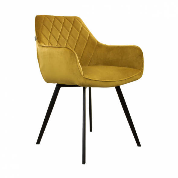 Chaise pour salle à manger Kick Velvet Karl - Or