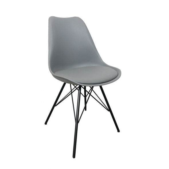 Chaise scandinave Kick Metal Luuk - Gris