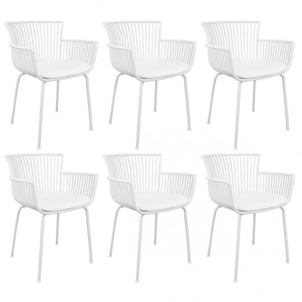 Set de 6 Chaise d’extérieur Kick Otis - Blanc