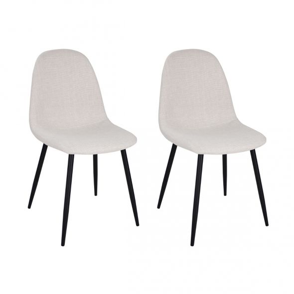 Ensemble de 2 Chaise de salle à manger Kick Noor - Beige