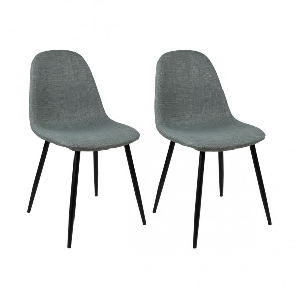 Ensemble de 2 Chaise de salle à manger Kick Noor - Vert