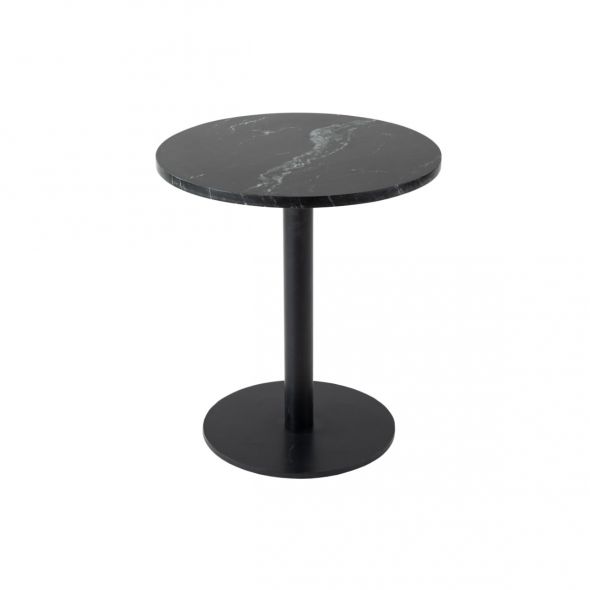 Table D'appoint Kick Marble Rond Haut - Noir