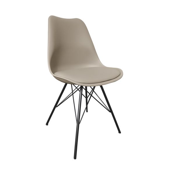 Chaise scandinave Kick Metal Luuk - Taupe