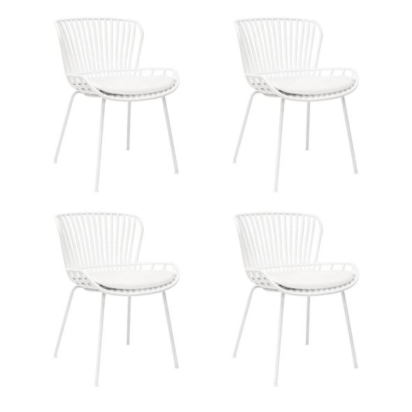 Set de 4 Chaise d’extérieur Kick Lot - Blanc