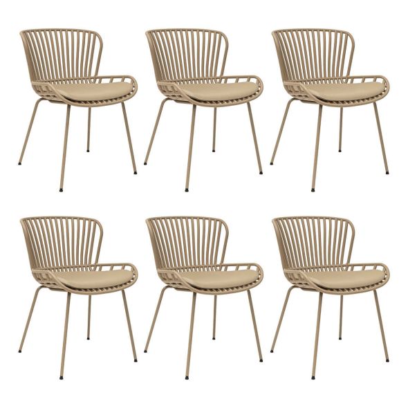 Set de 6 Chaise d’extérieur Kick Lot - Beige