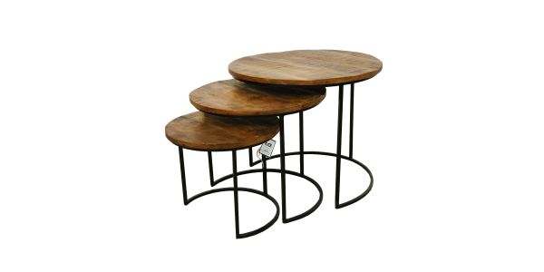 Tables basses Kick NICK - set de 3 tables rondes M