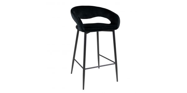 Tabouret de bar Kick Lenn - Velvet - Noir