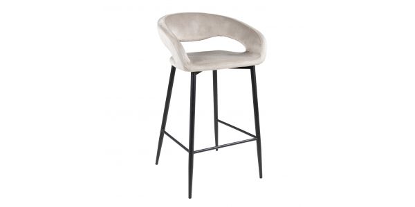 Tabouret de bar Kick Lenn - Velvet - Champagne