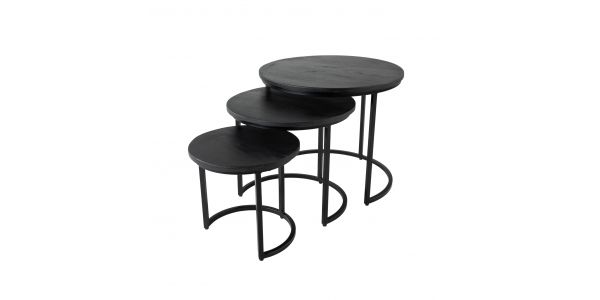 Table d'appoint Kick set de 3 Hugo - Noir