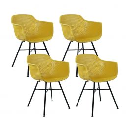 Set de 4 Chaise d’extérieur Kick Indy - Jaune