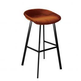 Tabouret de bar Kick Finn Bas - Velour - Orange