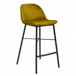 Tabouret de bar Kick JEFF - Velour - Or