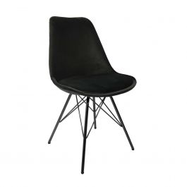 Chaise scandinave Kick Velvet - Noir - Noir