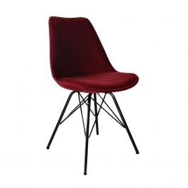 Chaise scandinave Kick Velvet - Rouge - Rouge