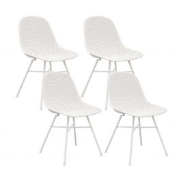 Ensemble de 4 Chaise d’extérieur Kick Sol - Blanc