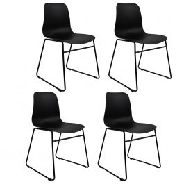 Set de 4 Chaise de jardin Kick Kiki - Noir