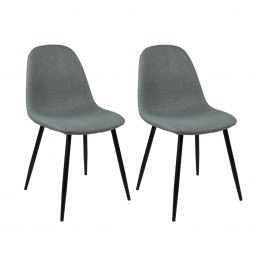 Ensemble de 2 Chaise de salle à manger Kick Noor - Vert