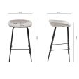 Tabouret de bar Kick Riga - 70cm - Gris