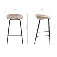 Tabouret de bar Kick Riga - 70cm - Taupe