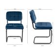Chaise tubulaire Kick Ivy - Bleu foncé