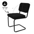 Chaise tubulaire Kick Yves - Noir