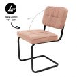 Chaise tubulaire Kick Yves - Rose