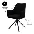 Chaise tournante Kick Alex - Noir
