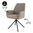 Chaise tournante Kick Alex - Gris