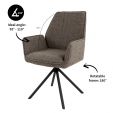 Chaise tournante Kick Alex - Taupe