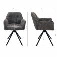Chaise tournante Kick Luc - Gris foncé