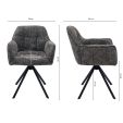 Chaise tournante Kick Luc - Gris foncé