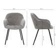 Chaise de salle à manger Kick Arda - Gris